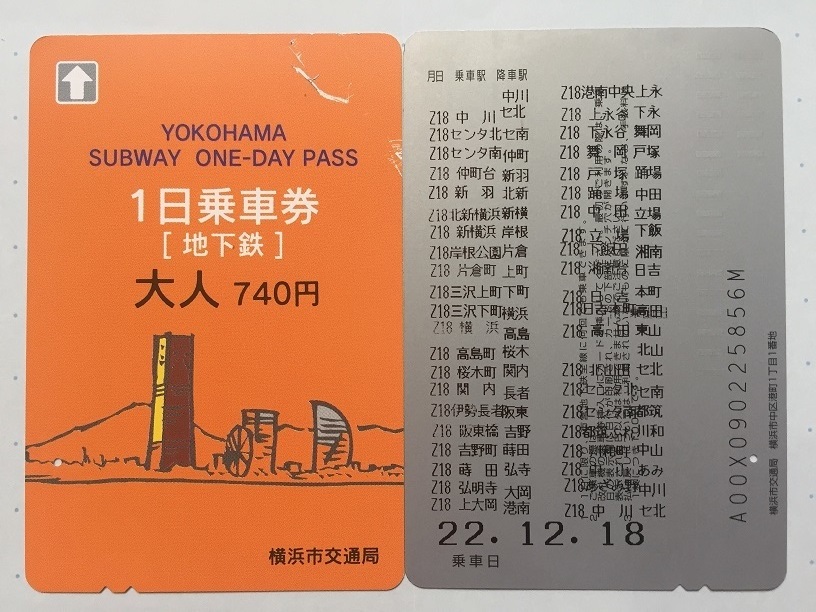 横浜市営地下鉄１日乗車券 磁気カード裏面印字満杯挑戦記 前編 日本の鉄道全路線 乗りつぶしへの道